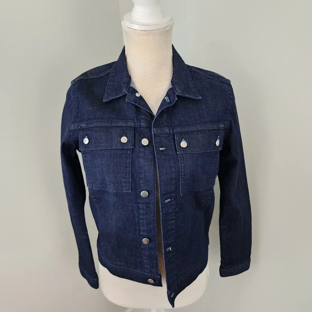 Kate Spade Saturday Dark Blue Denim Button Up Jacket Size XS - Picture 1 of 8